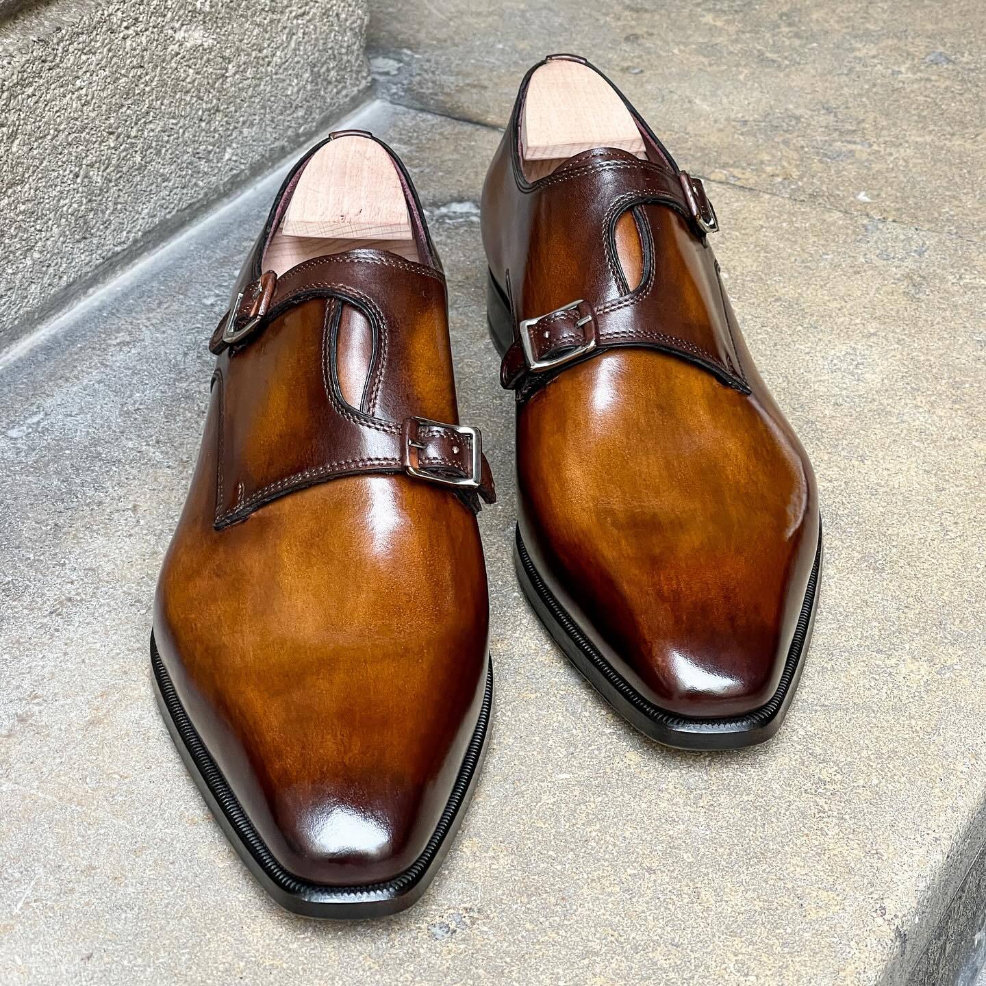 Brown Buckle Leather Shoes