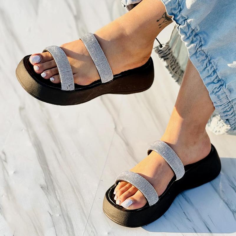 Rhinestone Platform Sandals