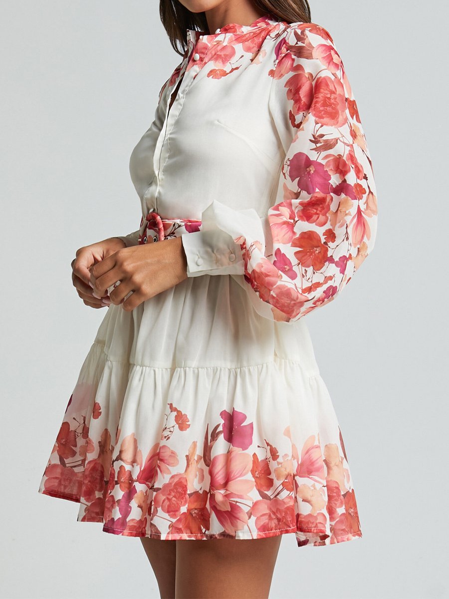 Floral Print Button Up Dress