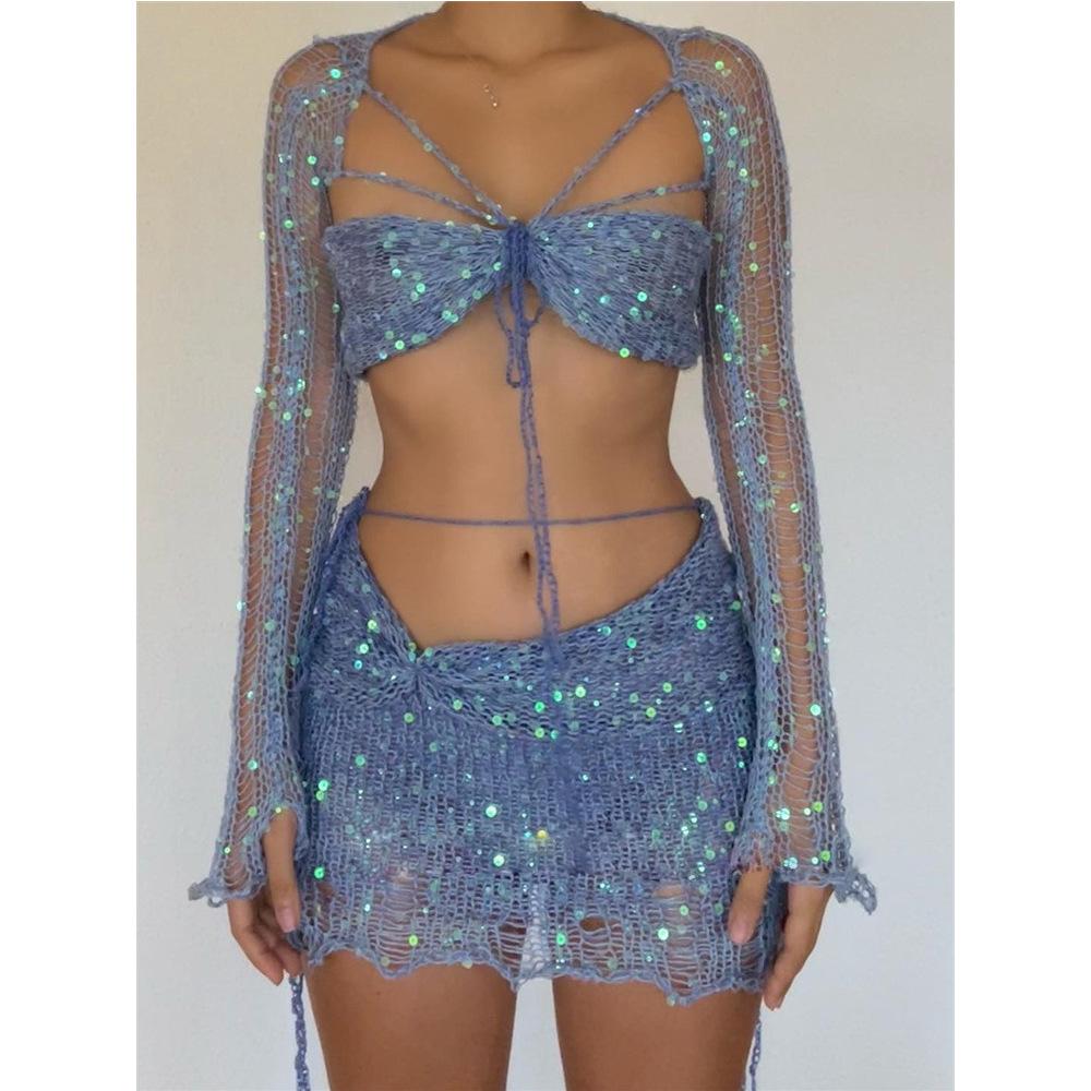 The Vibe Sequined Knitted Set