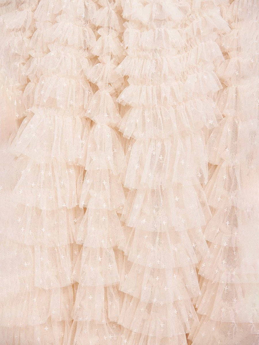 High Waist Mesh Ruffled Cake Skirt