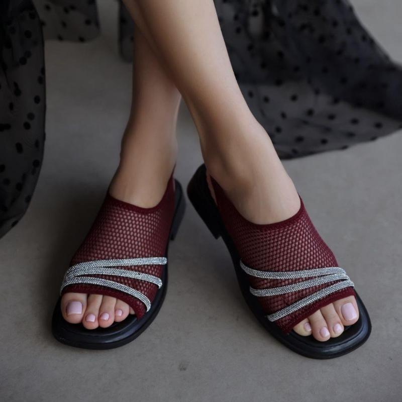 Shinny Breathable Mesh Sandals