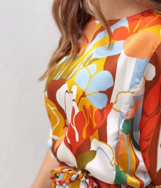 Colorful Printed Smooth Textured Dresses