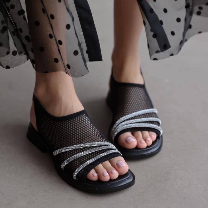 Shinny Breathable Mesh Sandals