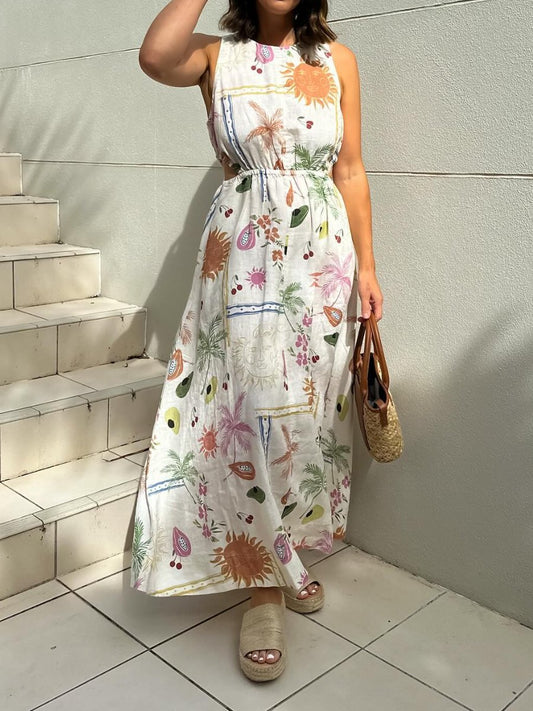 Sleeveless Floral Midi Dress Better For Vacation