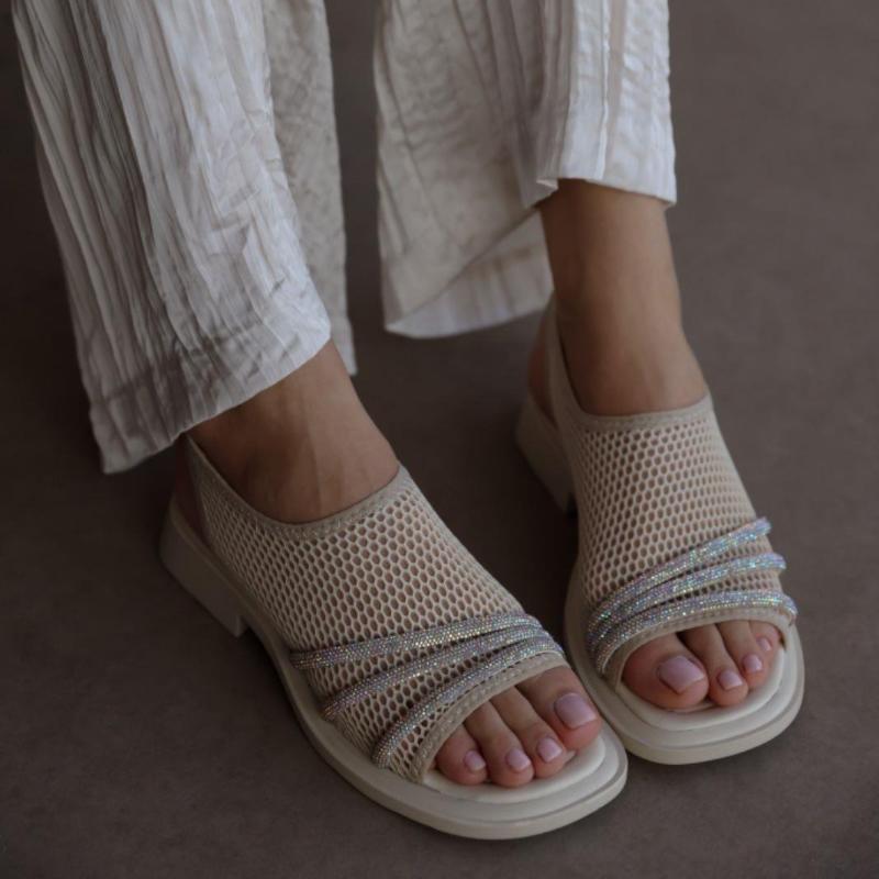 Shinny Breathable Mesh Sandals