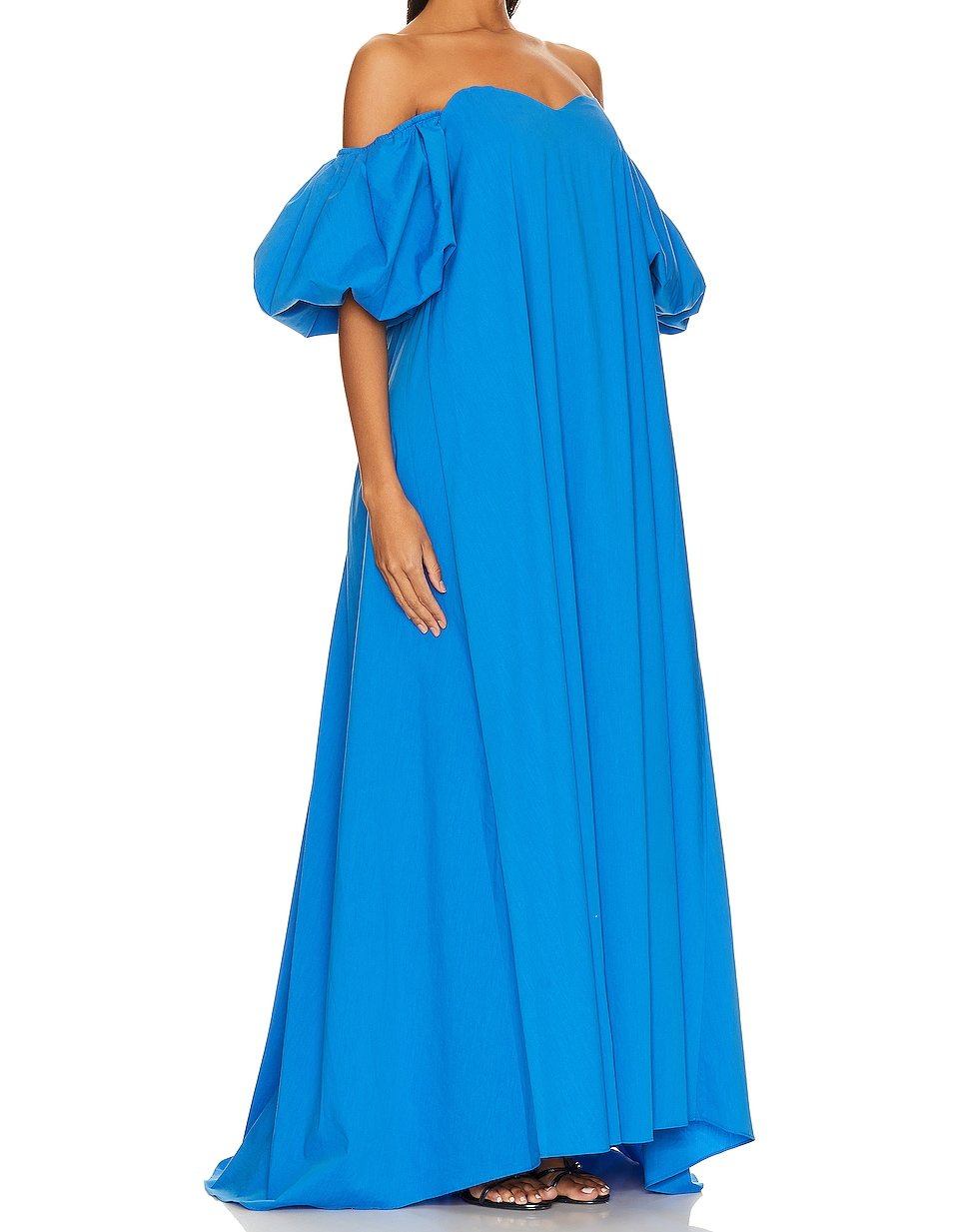 Blue Loose Drop Shoulder Maxi Dress