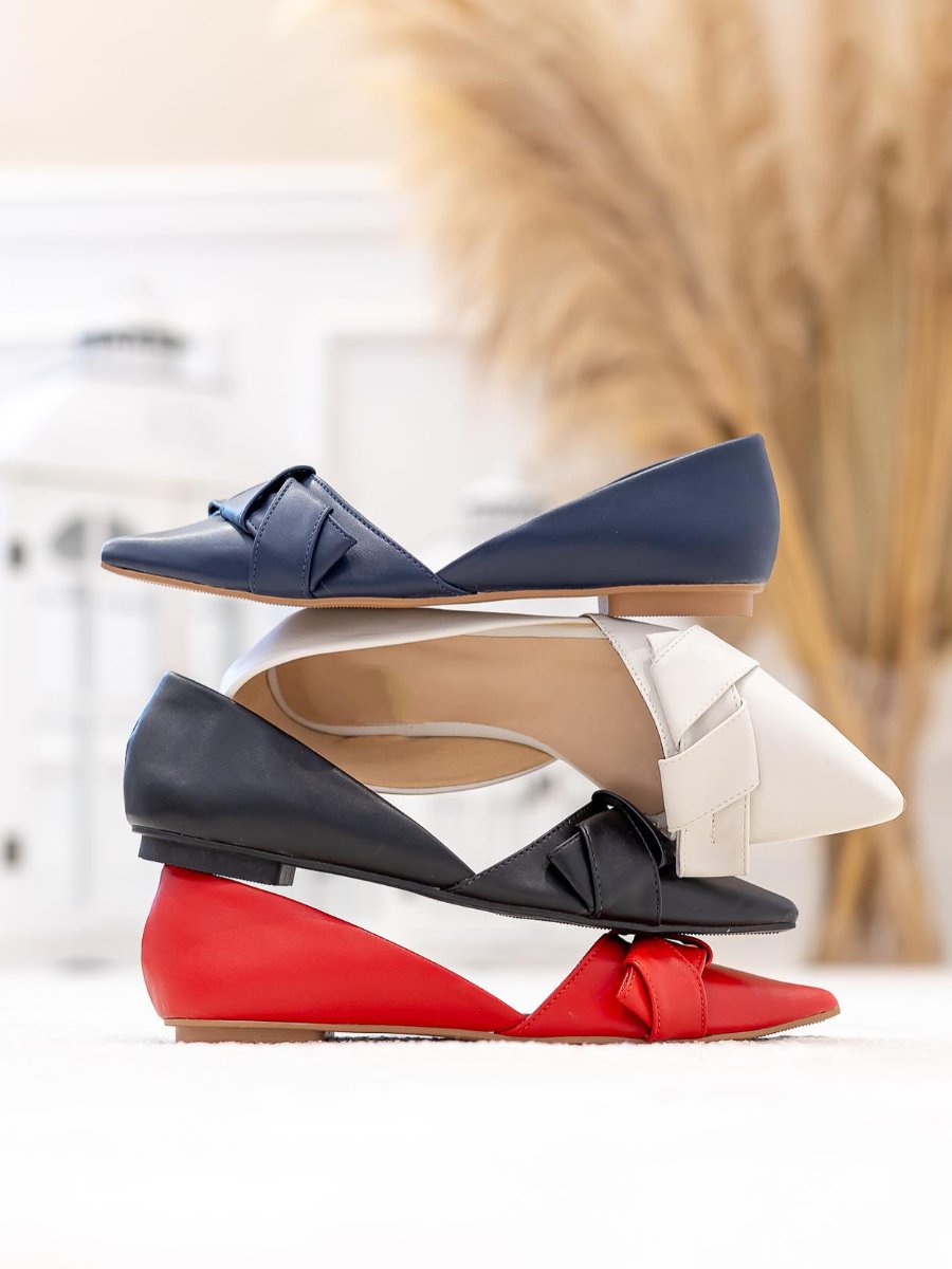 Women's Soft Leather Bow Flats