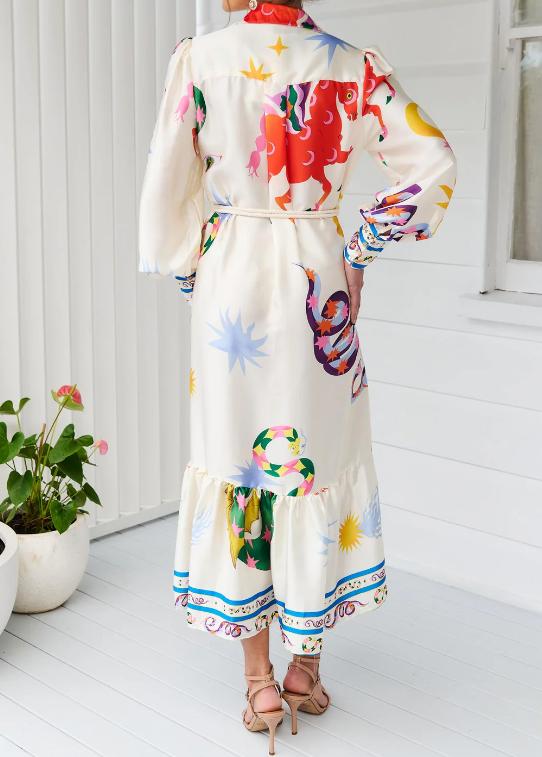 SS24 Printed Shirt Midi Dress