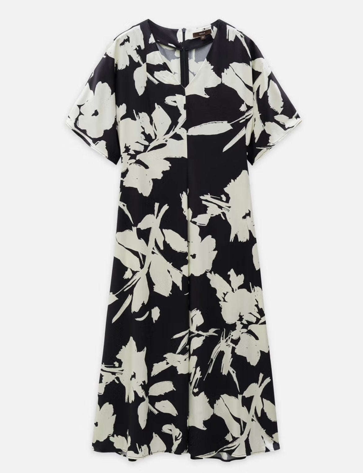 Black And White Printed Silk Textured Dress