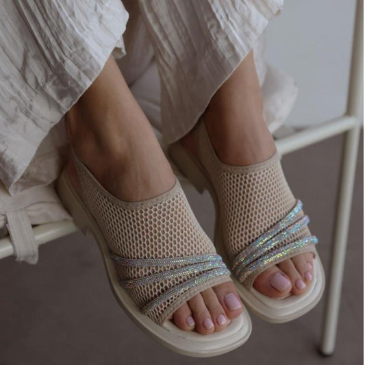 Shinny Breathable Mesh Sandals