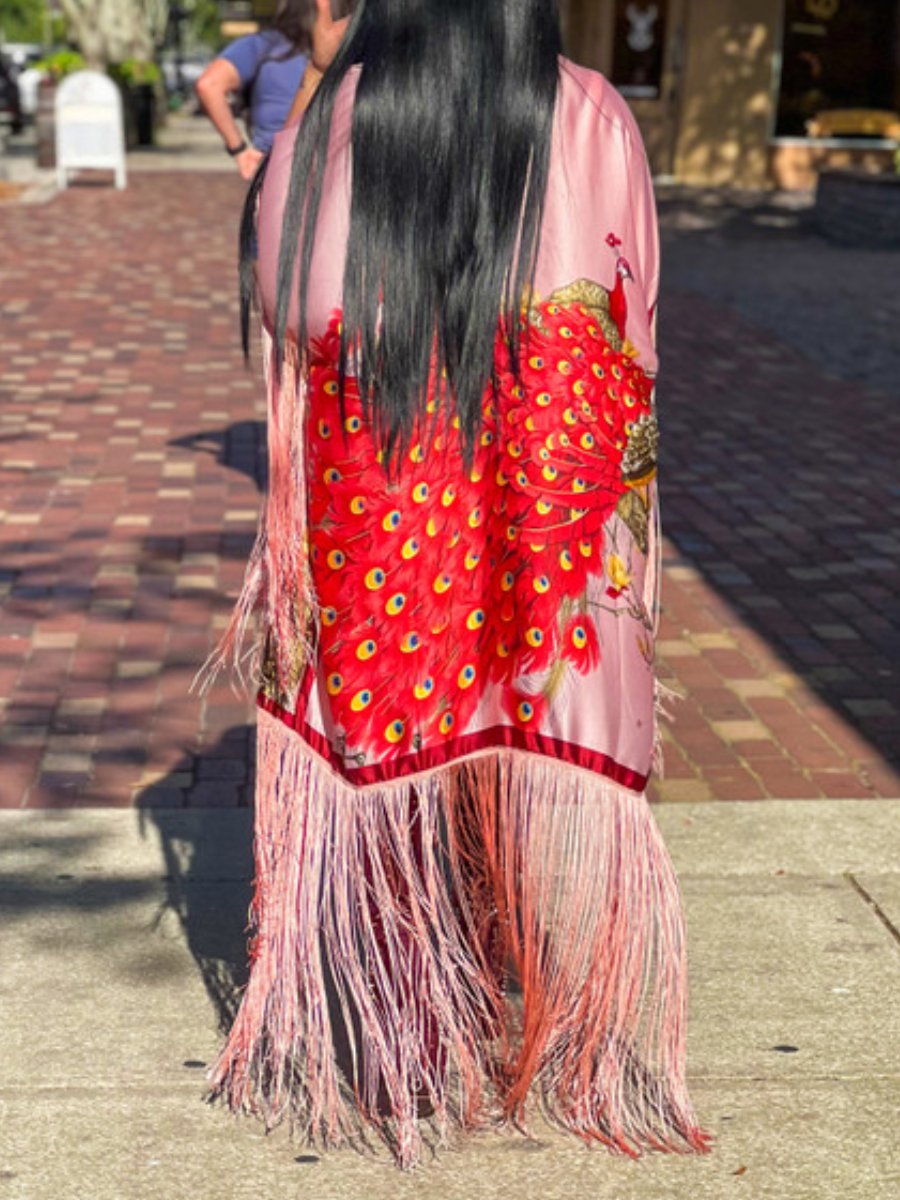 The Pink Fringe Kimono