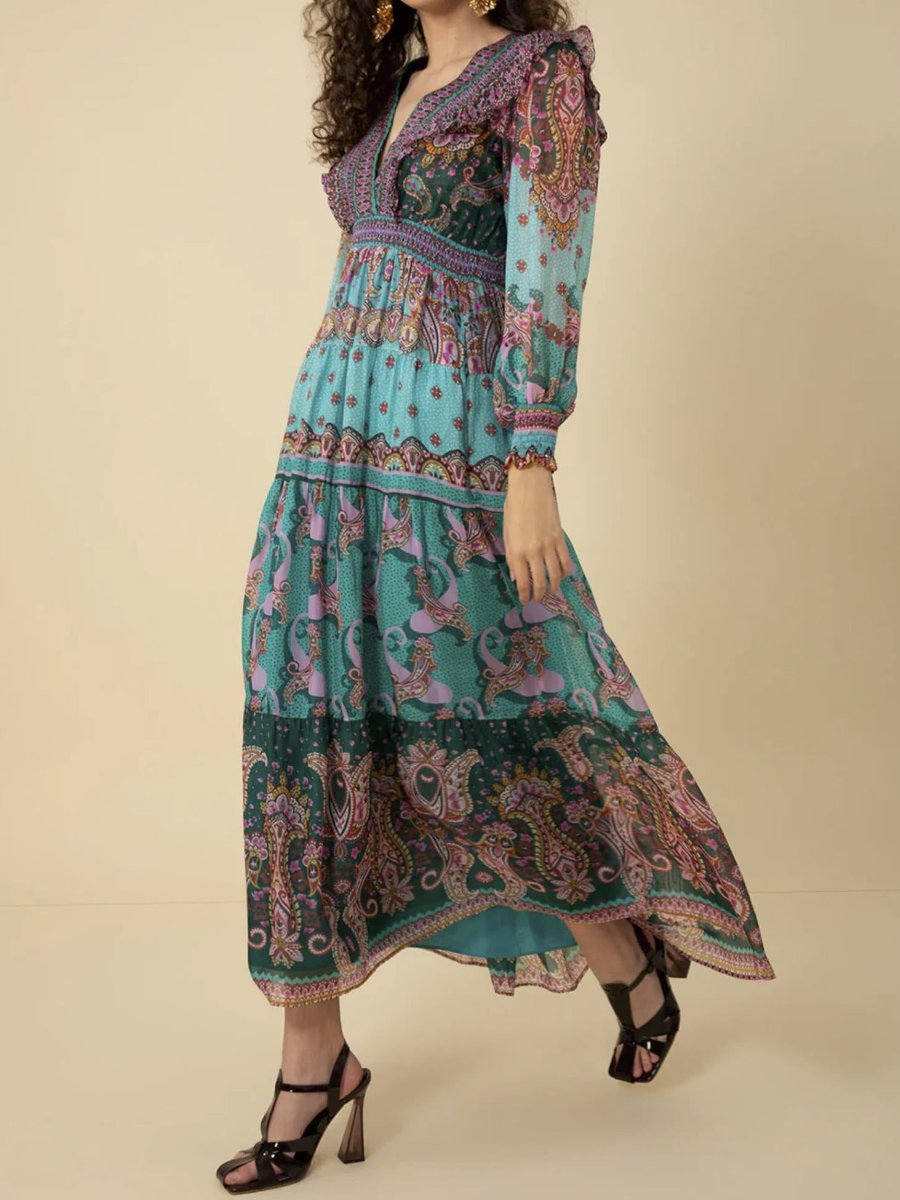 The Fall Elegant Chiffon Maxi Dress