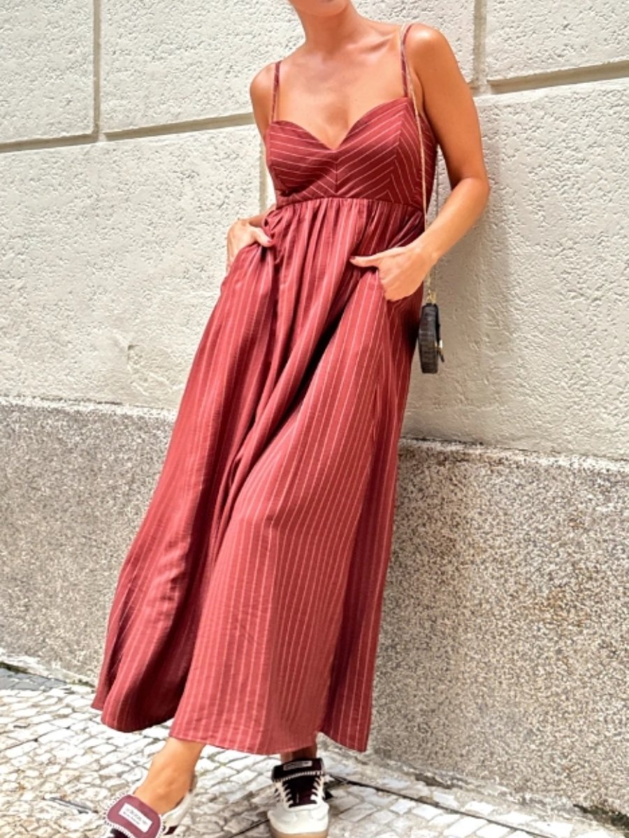 Elegant High Waist Slip Dress