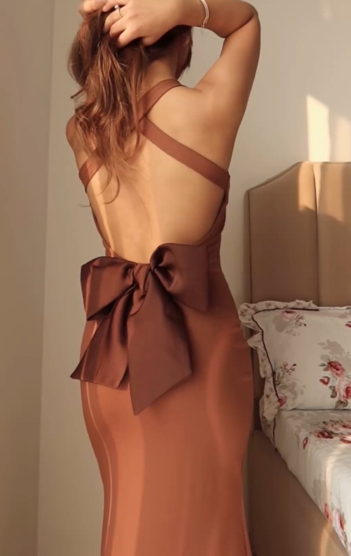 Opera Bow Backless Dress