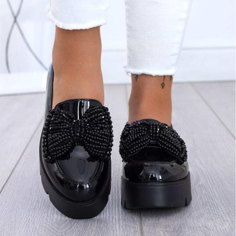 Dazzle Bow Comfortable Loafers