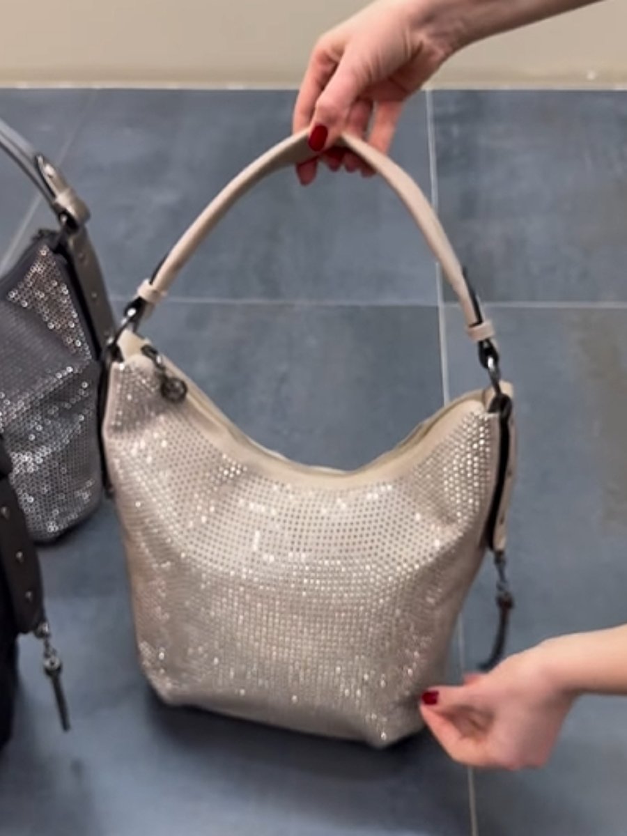 Rhinestone Bag With Double-sided Back