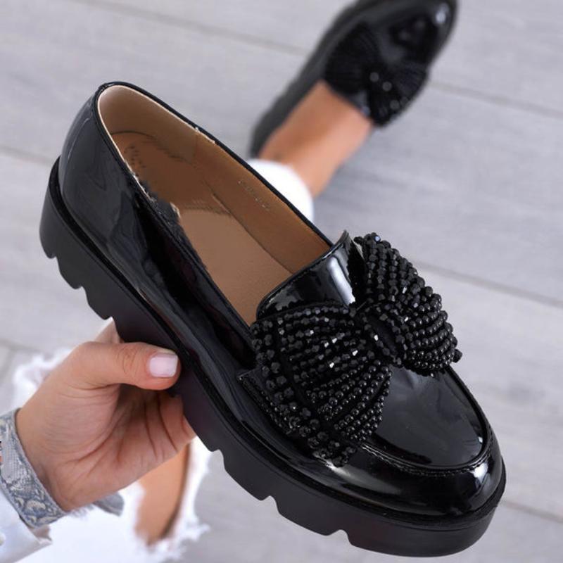 Dazzle Bow Comfortable Loafers