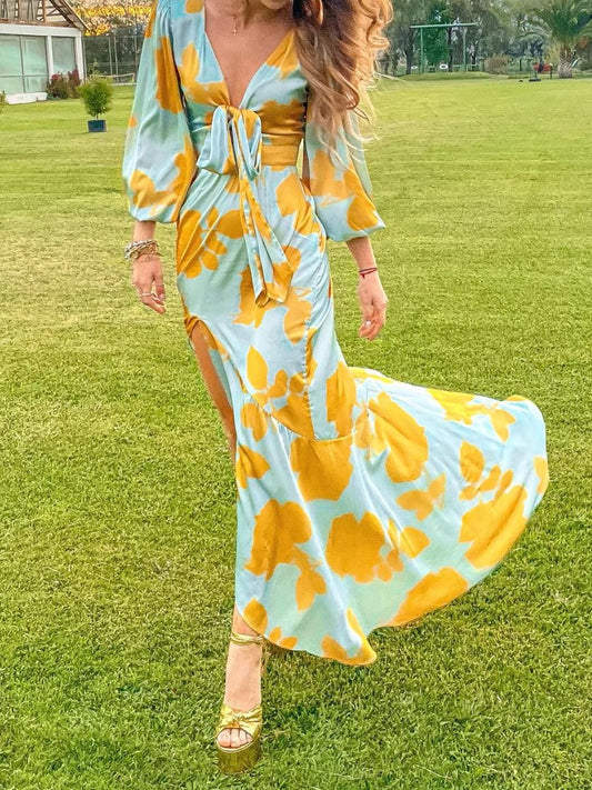 Elegant Printed Party Dress