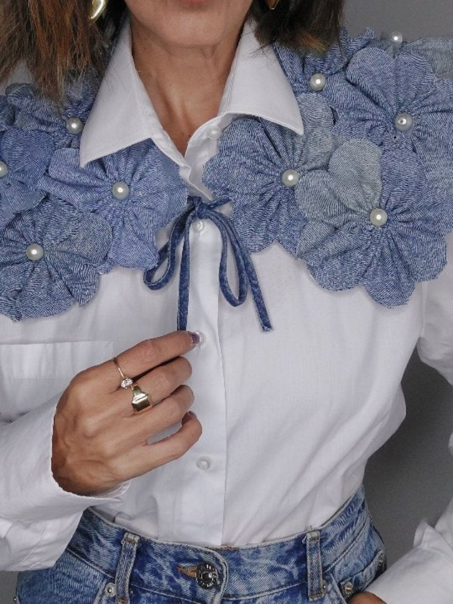 Chic Removable Denim Collar